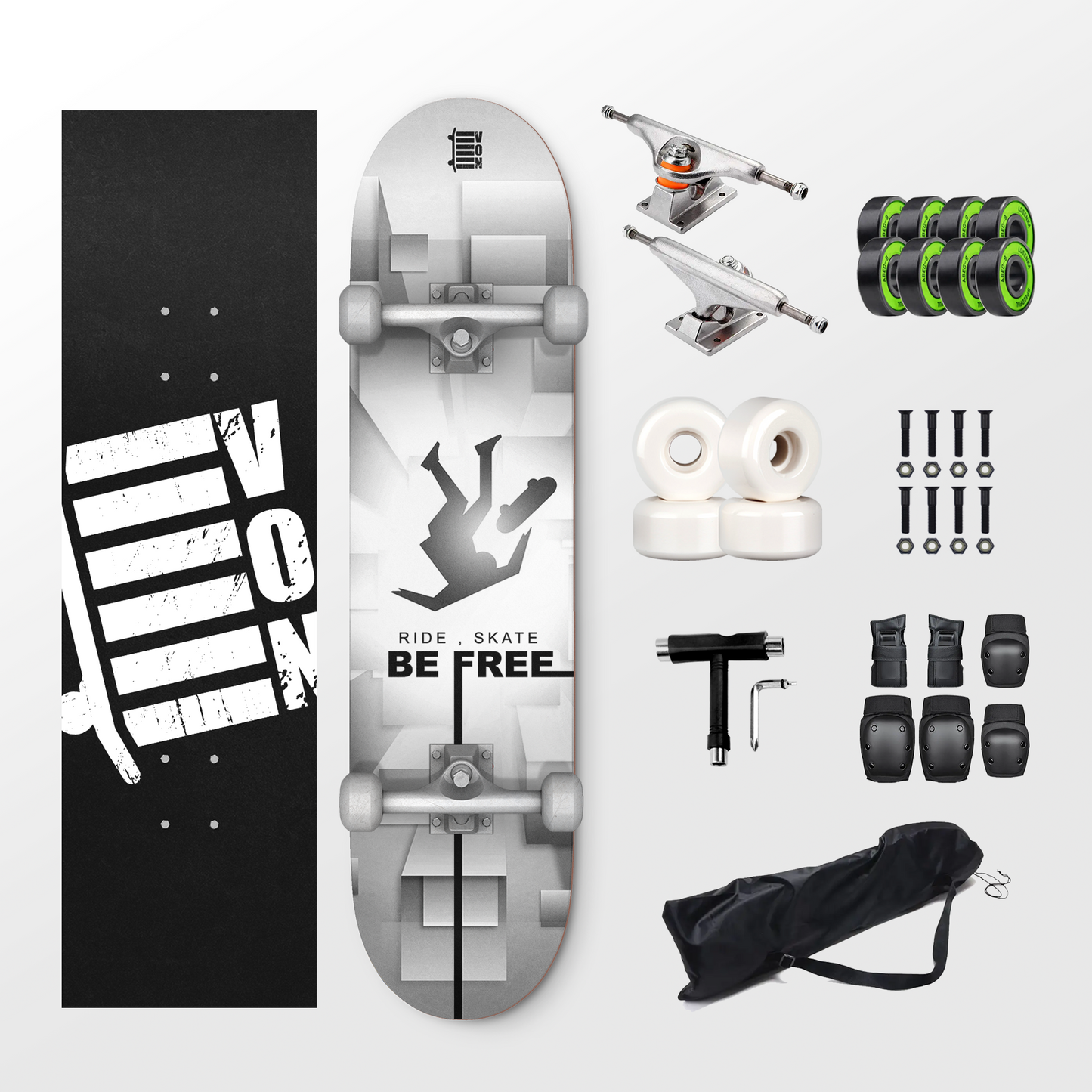 VON ‘Ride, Skate, BE FREE’ Skateboard